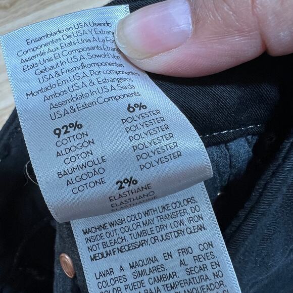 Mother The Looker Frayed Ankle Jeans in Black Skinny Jeans Women's 28 - Picture 9 of 10